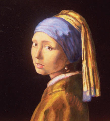 Eindresultaat: ‘Meisje met de parel’ (naar het origineel van Johannes Vermeer).