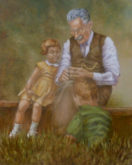 Tineke van Taarling, met opa, 50 x 40